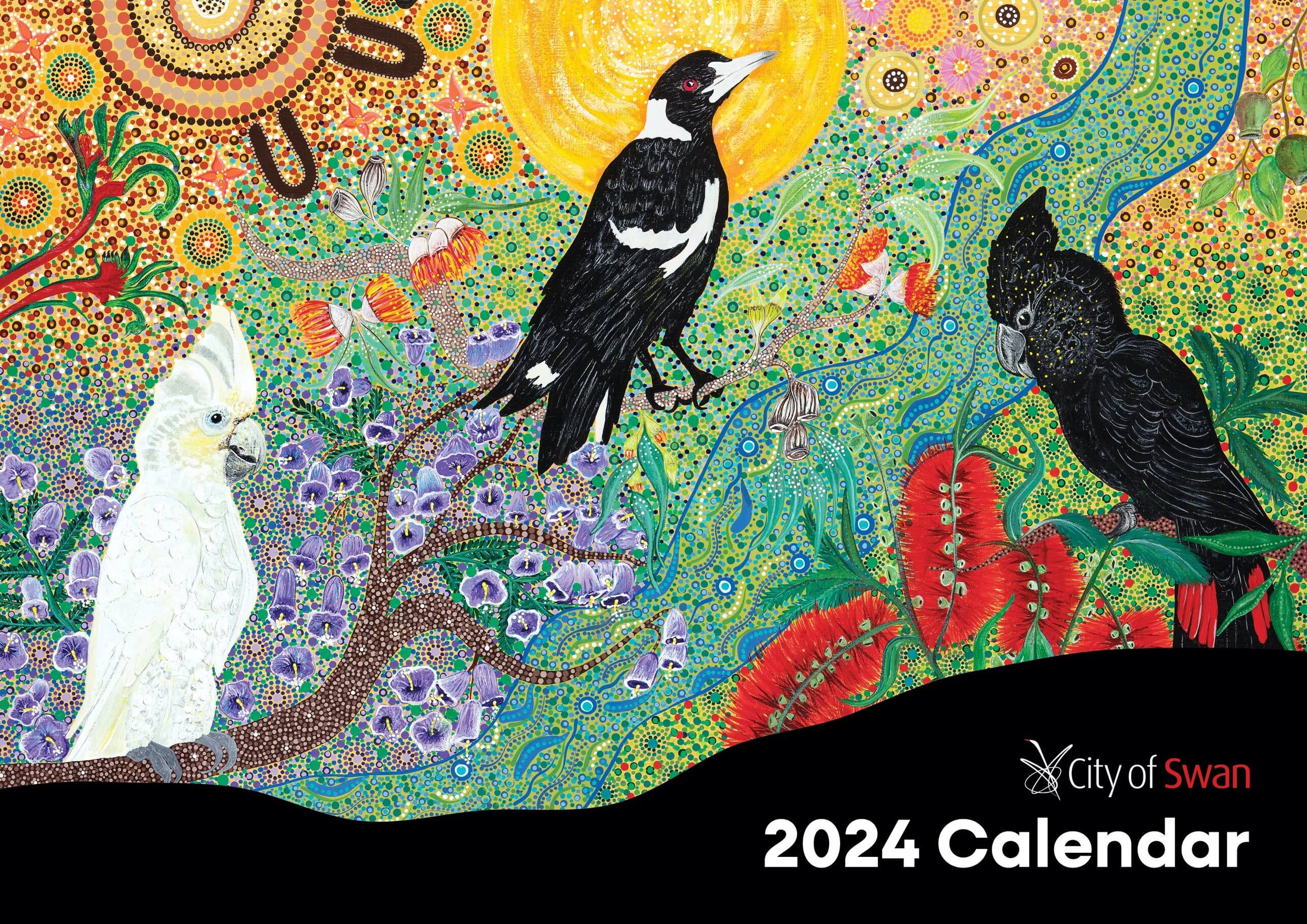 The City of Swan’s 2024 Community Calendar, with cover artwork by Julie Winmar.