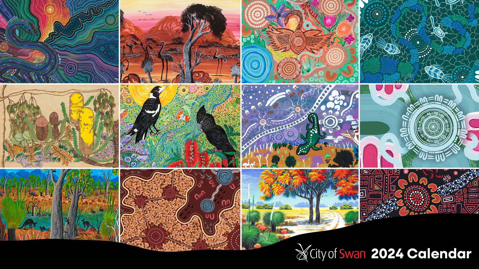 The City of Swan’s free 2024 Community Calendar features 12 original artworks.