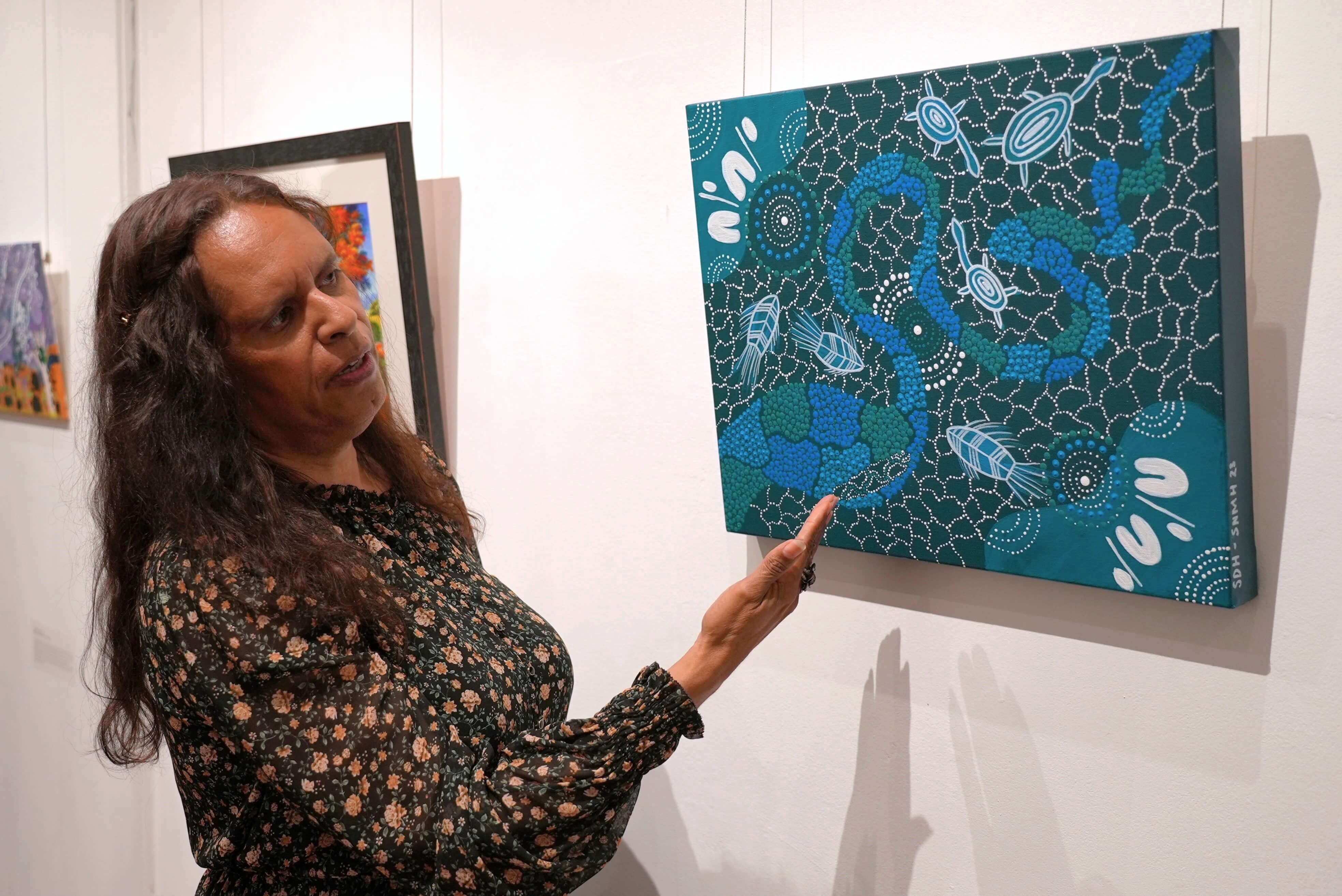 Midland artist Shirleen Humphries with Ngaangk (Mother), the piece she created with her daughter, Sarah.