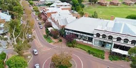 An aerial view of historic buildings in Guildford