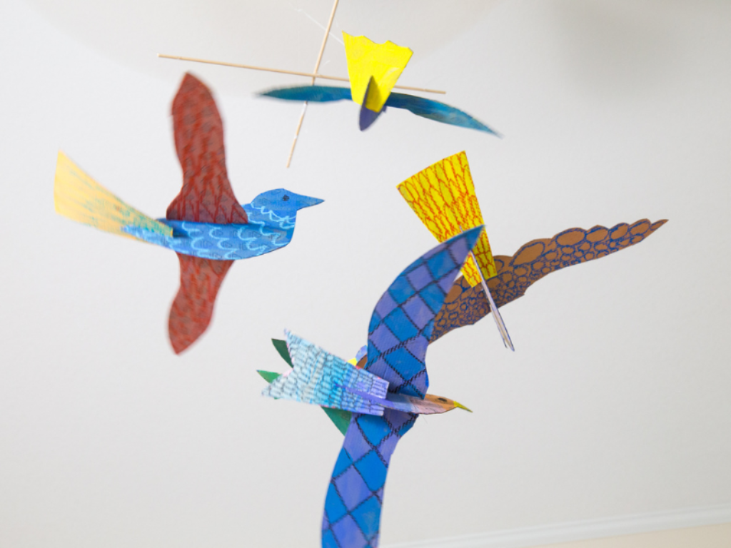 Monday Makers: Hanging watercolour birds