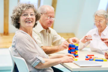 Seniors playing tabletop games