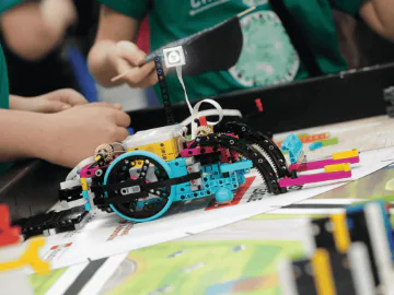 Children using LEGO robotics