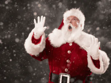 Santa Claus looking shocked