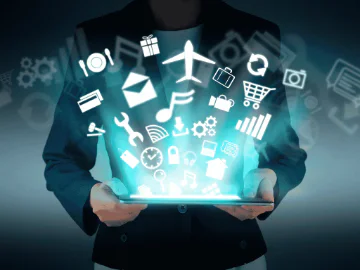 Internet applications projected out of a screen