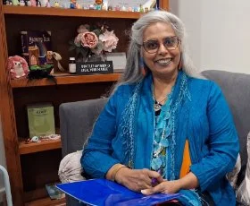 A lady on laptop