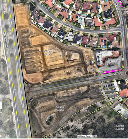 Paradise Quays arial view of site works