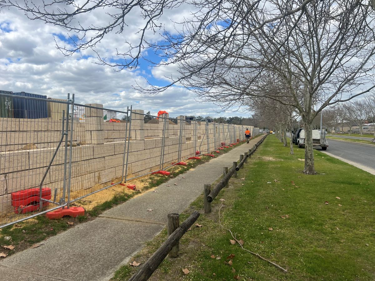 Retaining wall at Paradise Quays as of September 1 2026