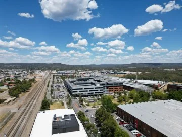 Aerial view of Midland SJOG Hospital and surrounds