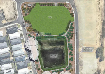 A diagram of the Sam Rosa Park plans