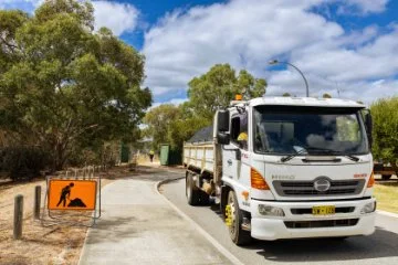 Truck at the site of drainage works