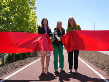 The mayor opening a new shared path