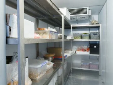 A generic photo of a fridge in a restaurant