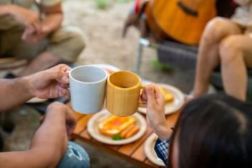 People enjoying a cup of coffee together