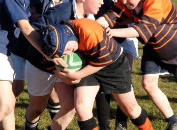 Kids playing rugby