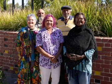 Local Aboriginal elders Georgina Boddington, William Ponton, Joanne Parfitt, Carrol Johns, Frank Bobongie, Sharon Narrier