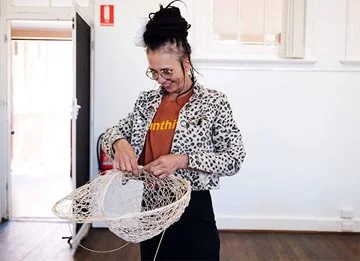 Artist in Residence Fiona Gavino works on their craft. Photograph by Rae Fallon.