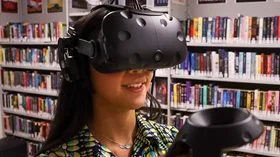 Girl in library