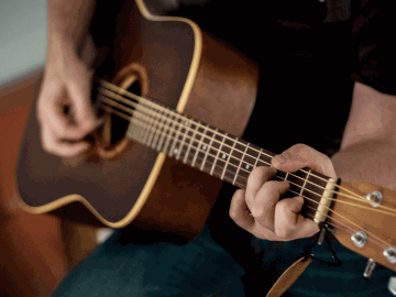 A musician playing guitar