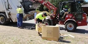 City of Swan staff collecting rubbish from a verge